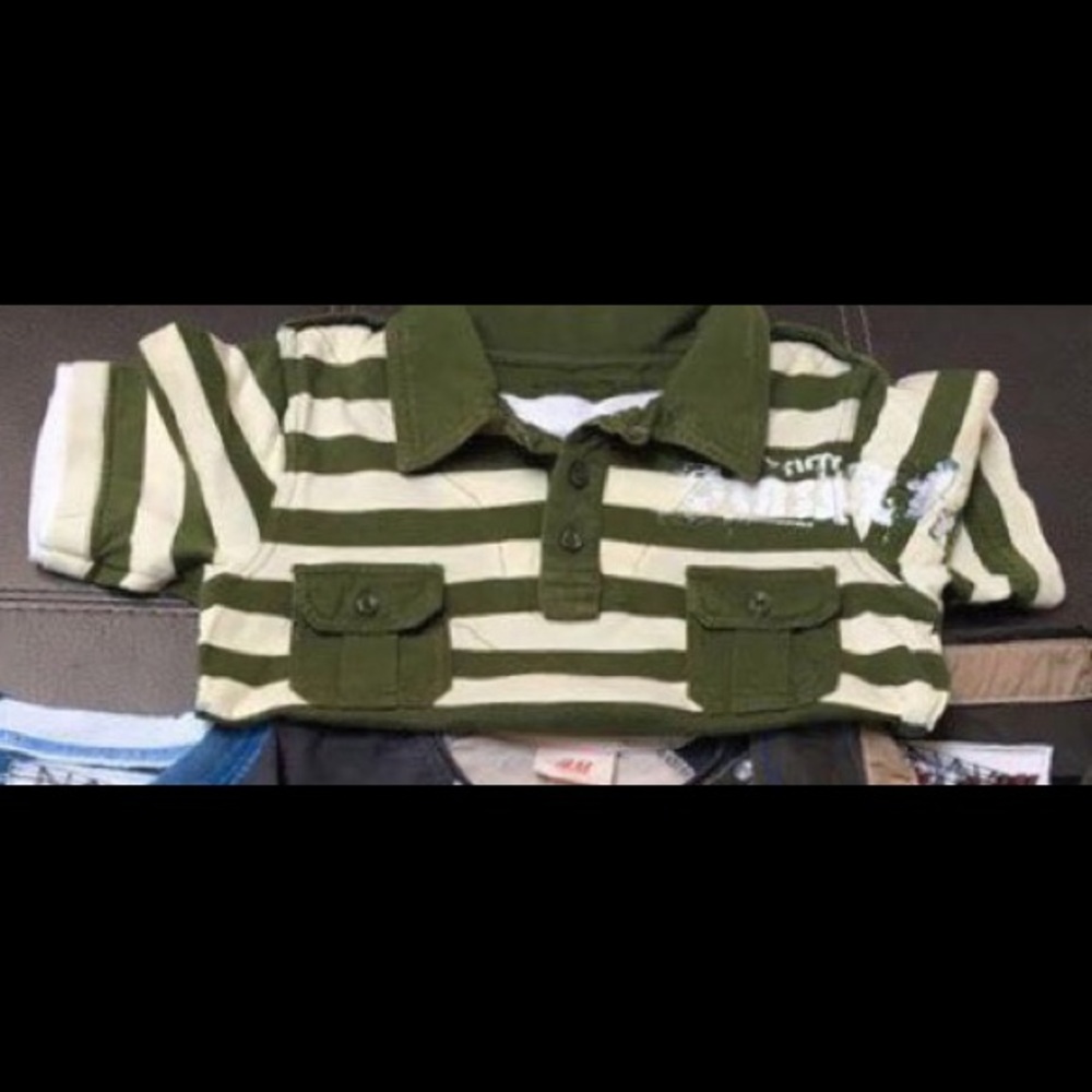 Boy’s striped polo with layered sleeve from Saks